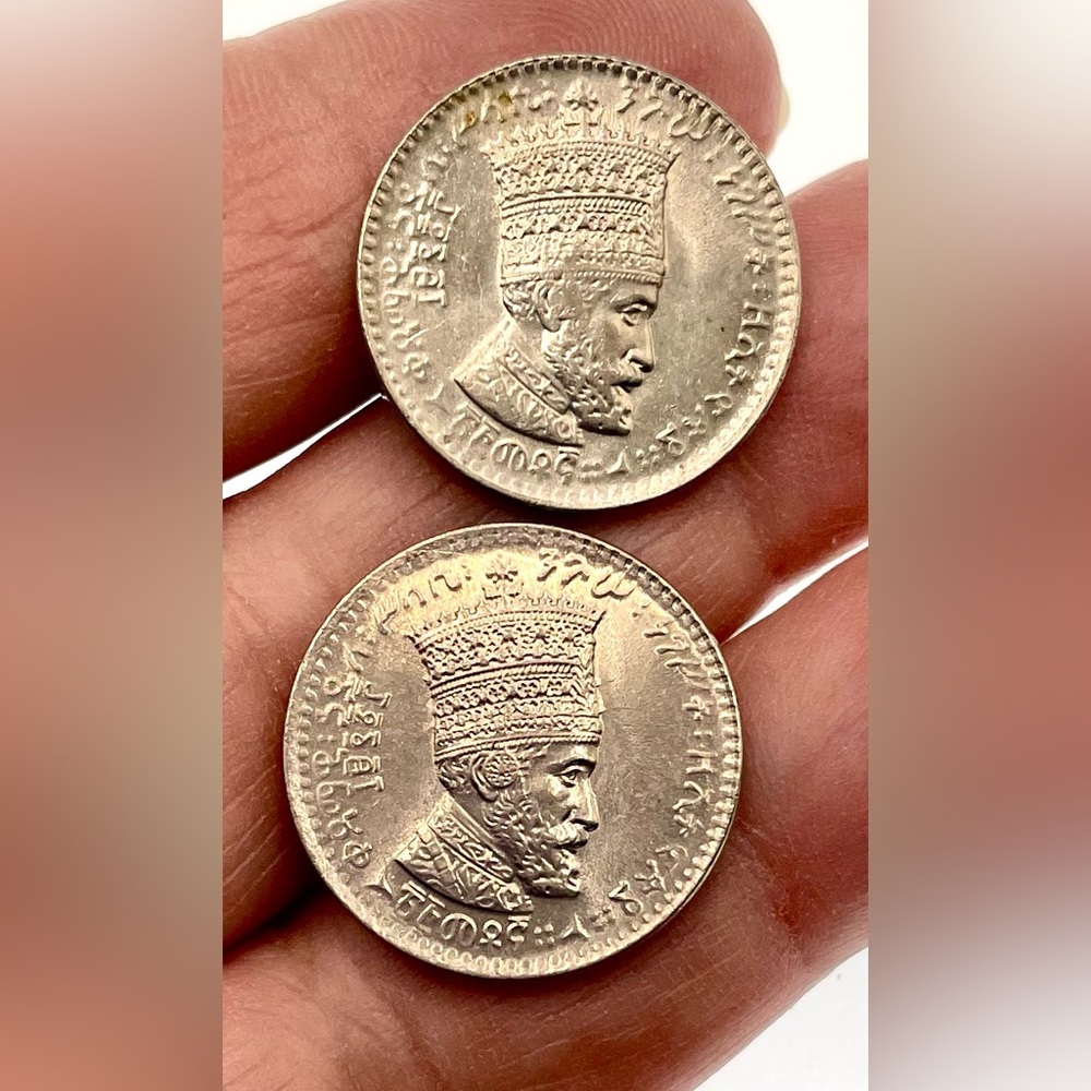 3 for $30 Vintage SilverTone Coin Cufflinks Ethiopia King Emperor Haile Selassie